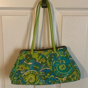 Nine West vintage purse with paisley print and matching lipstick holder